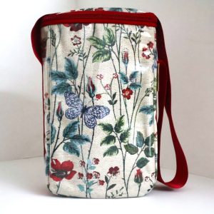 Red Flowers and Butterflys- Wine Cooler